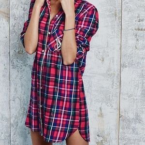 Plaid Victoria secret sleep shirt